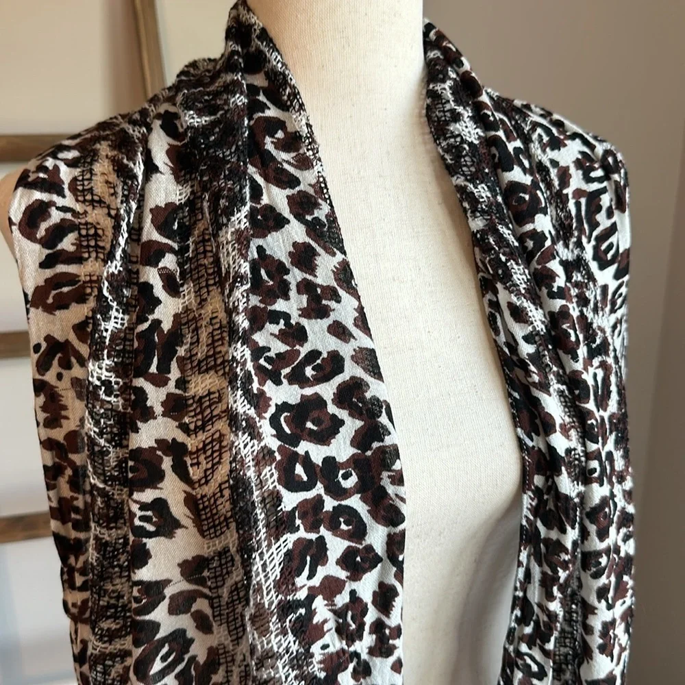 Collections Eighteen Animal Print Scarf with Fringe